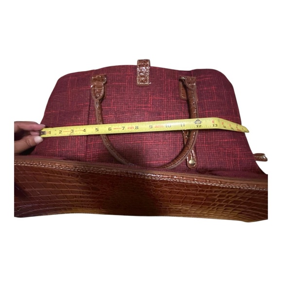 Samantha Brown Croc Embossed Burgundy Tote/Laptop Bag - Picture 11 of 16